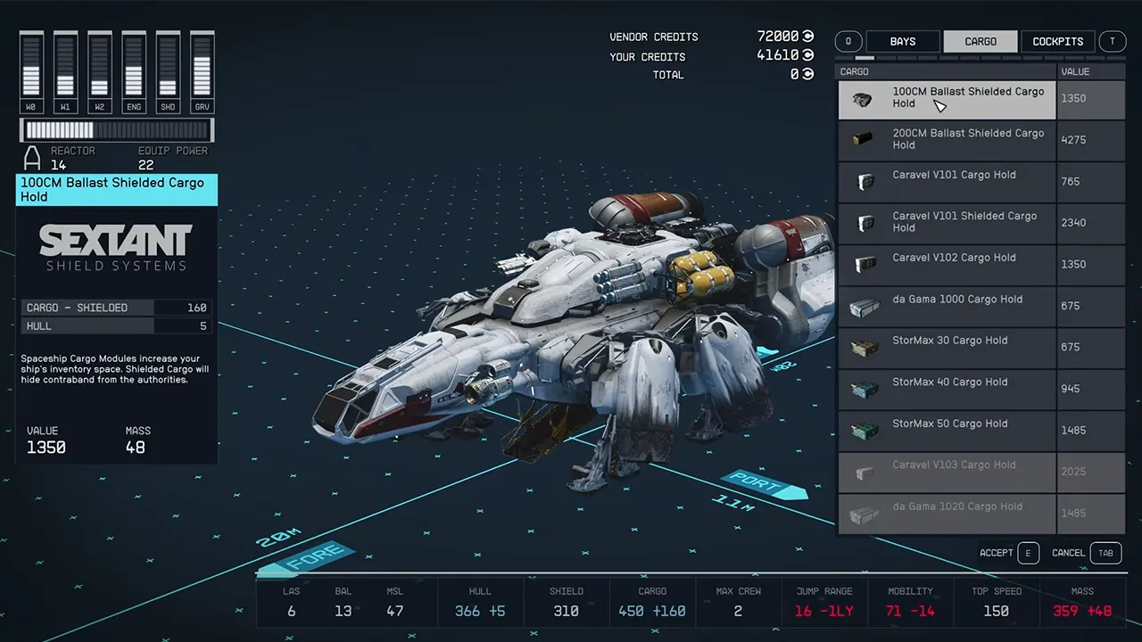 how to get shielded cargo holds in starfield