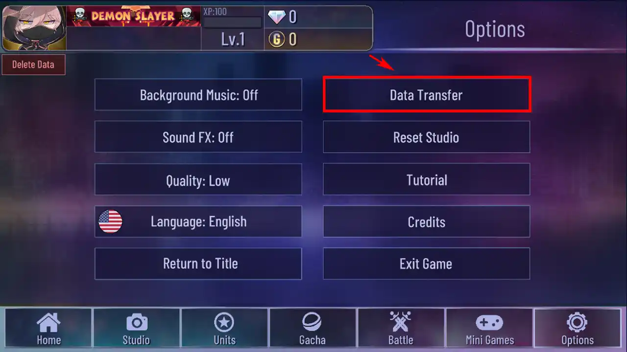 Steps to upload game data in gacha club