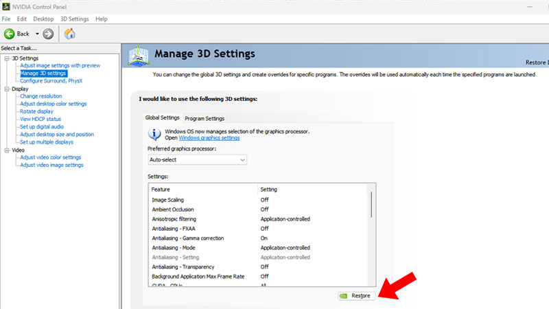 Nvidia 3D Settings