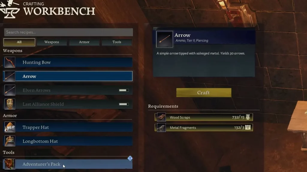 How to Make an Adventurer's Pack in Return to Moria