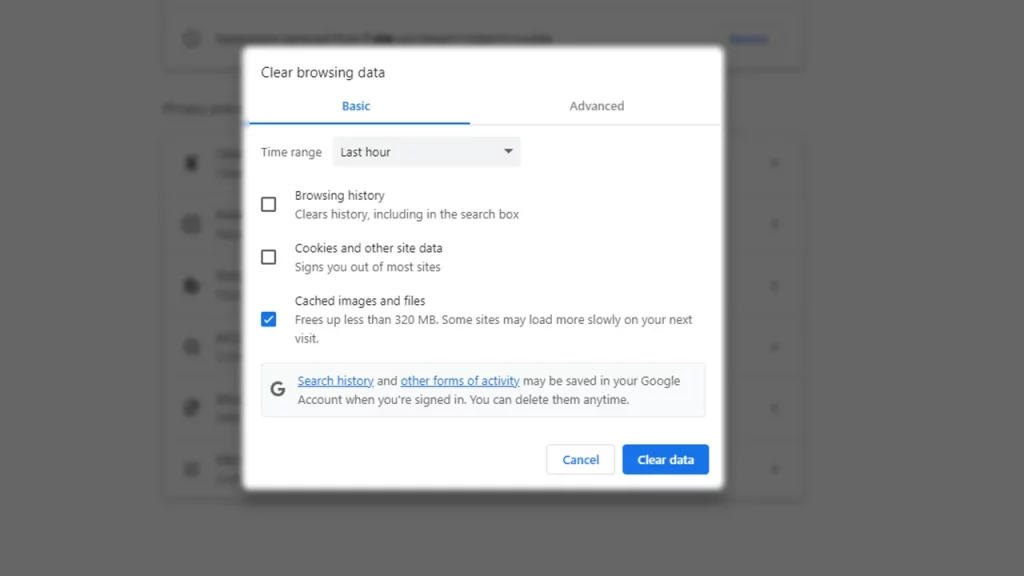 how to clear browser cache for chatgpt error generating response