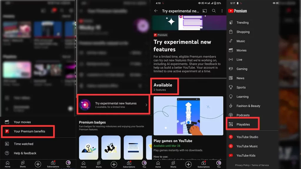how to play youtube premium games
