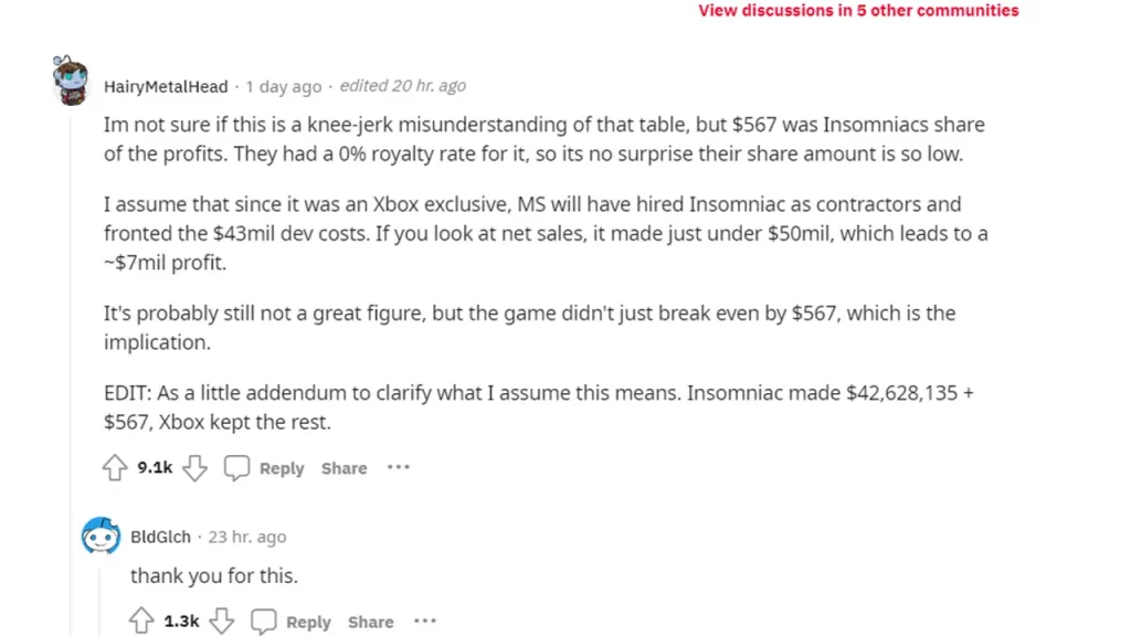 reddit response to sunset overdrive low profits