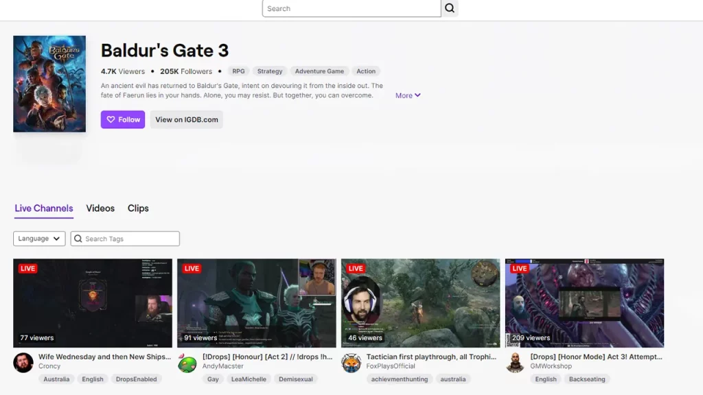 twitch viewership of baldurs gate 3
