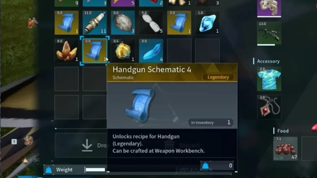 A Legendary Handgun Schematic in Palworld
