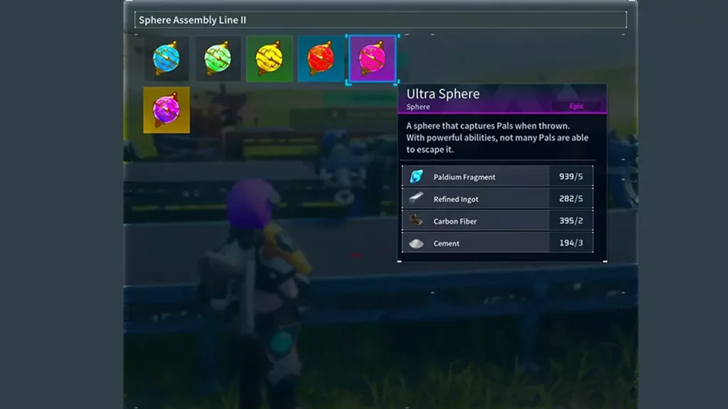 Crafting Recipe of ultra sphere