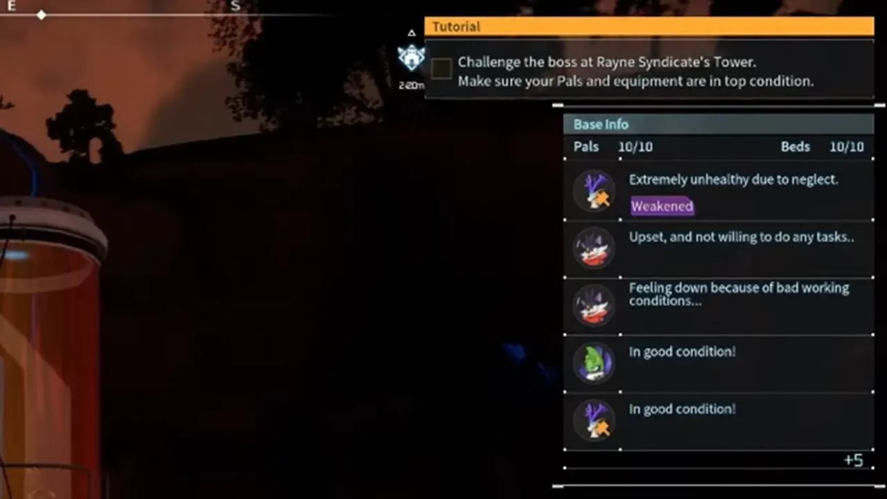 Weakened Status Ailment in Palworld