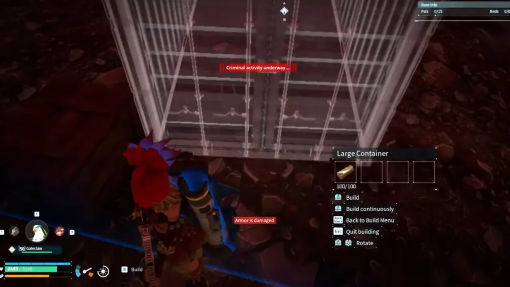 Standing on the Base's Boundary to Use Item Duplication Glitch in Palworld