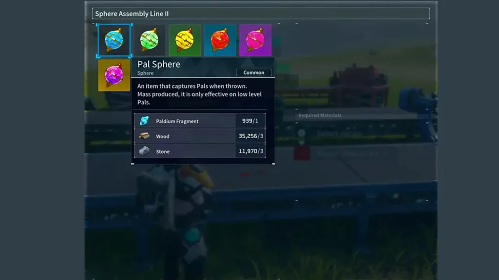 basic pal sphere in palworld