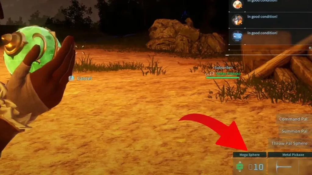 controls to change pal spheres