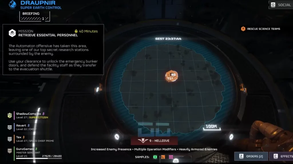 Retrieve Essential Personnel Mission in Helldivers 2