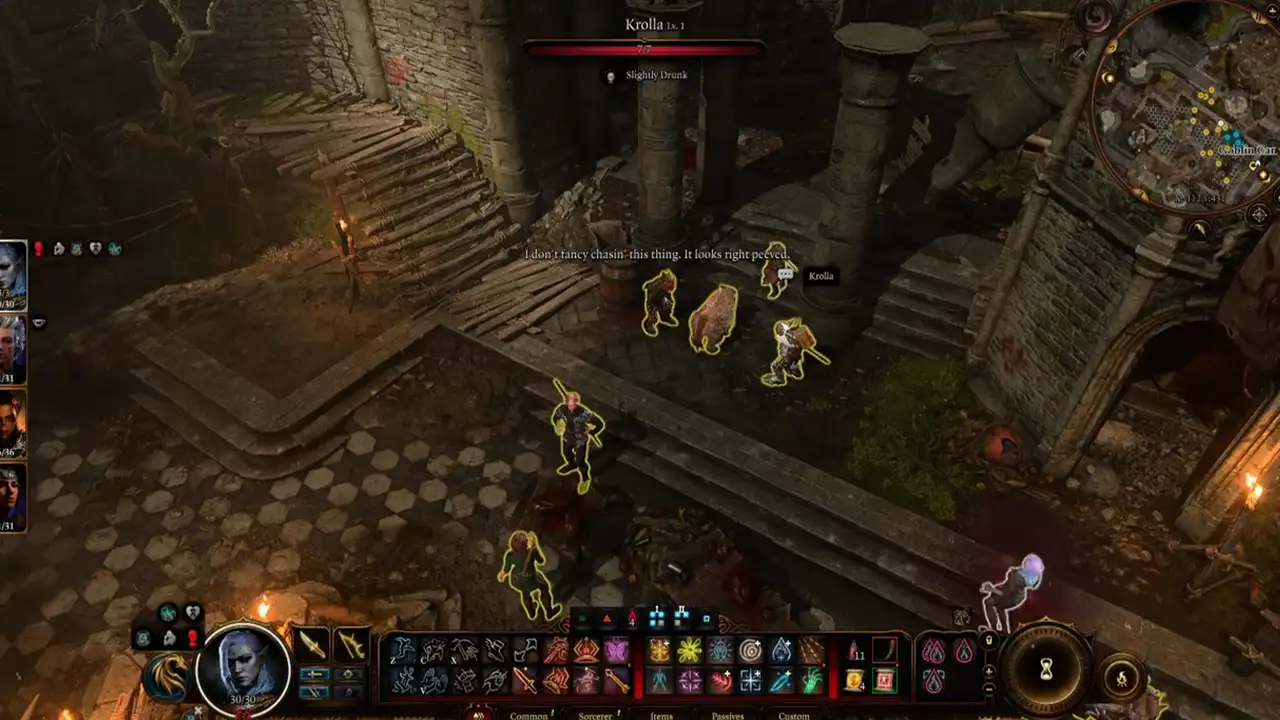 Talk to Krolla to start chasing the chicken in Baldur's Gate 3