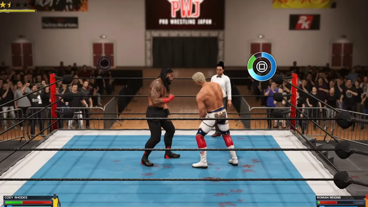 Wrestlers Trading Blows in WWE 2K24