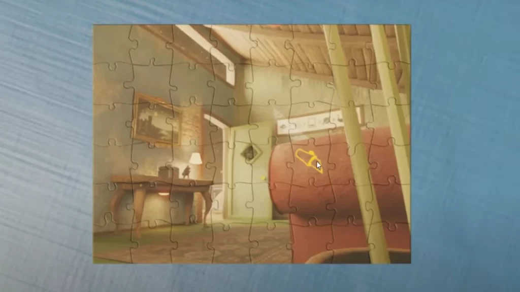 completed puzzle pieces full picture trace game
