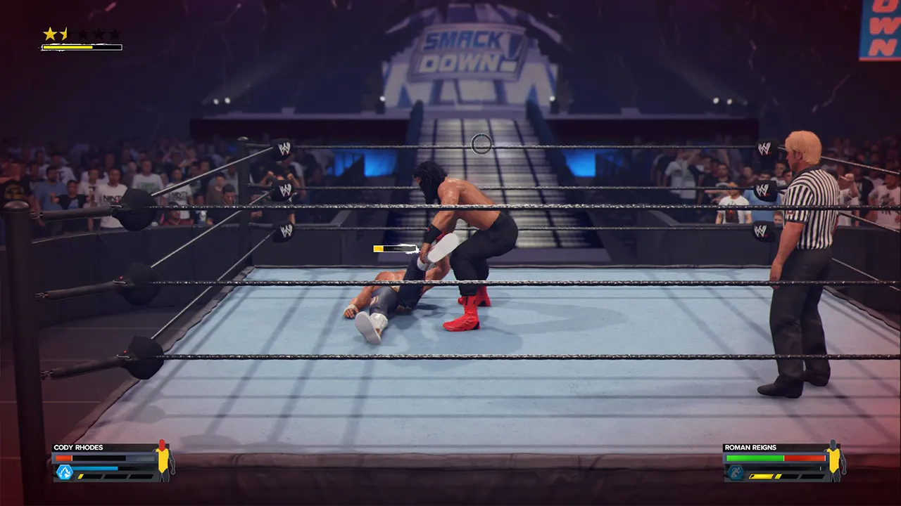 Roman Reigns Dragging Cody Rhodes in WWE 2K24