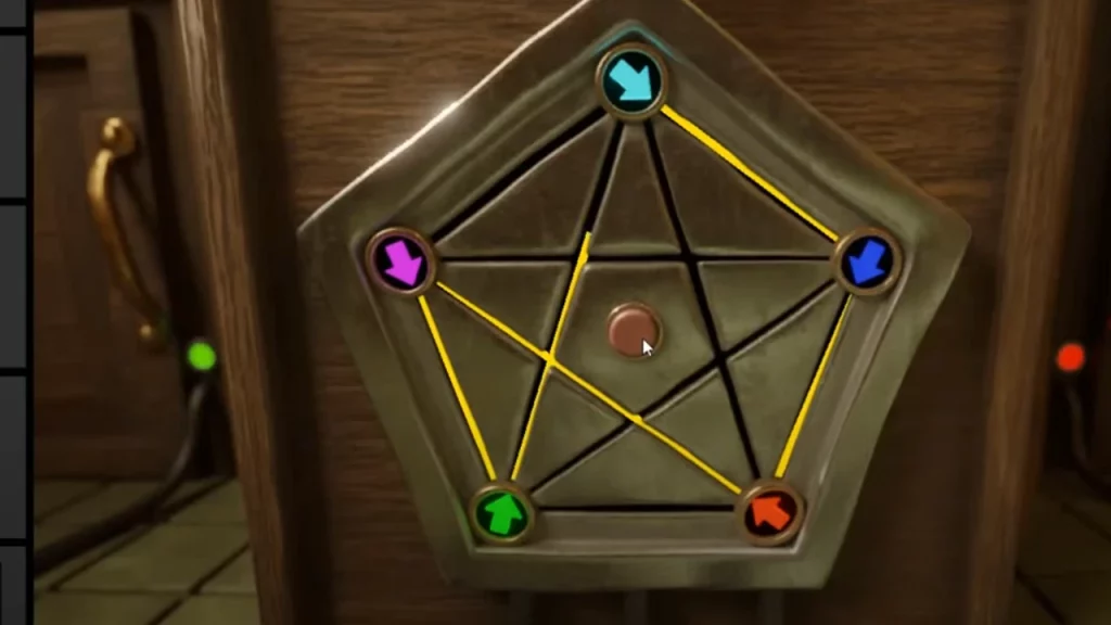 fish pattern on pentagon lock puzzle in trace