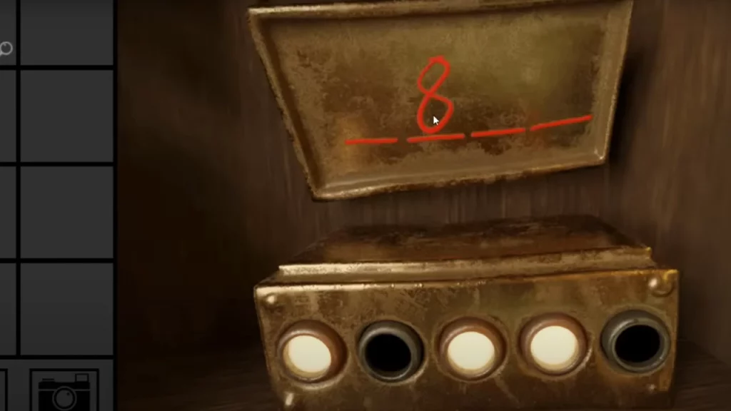 lightbulb pattern to unlock box with code