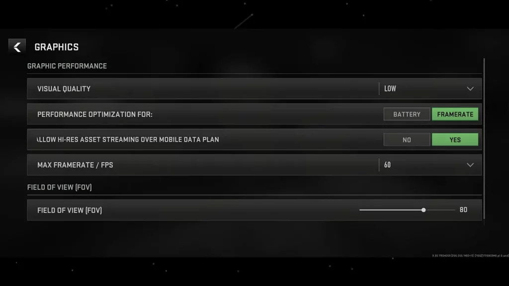 reduce visual quality in warzone mobile