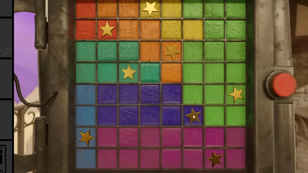 where to place all 8 stars to escape house in trace game