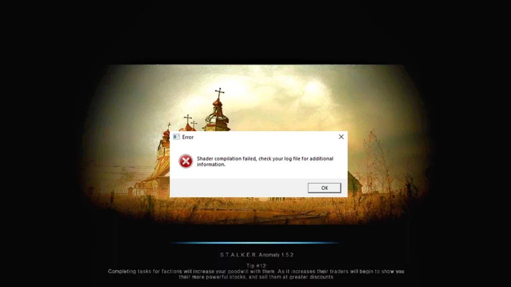 stalker anomaly shaders compilation failed error
