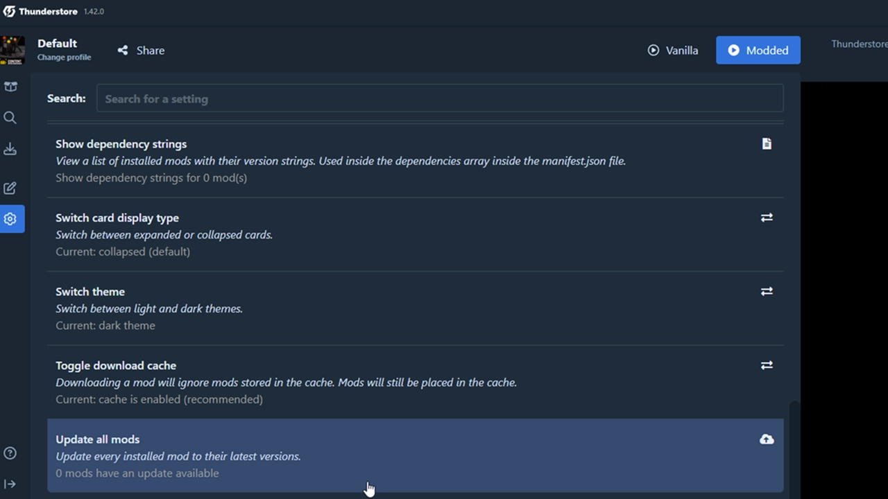 updating content warning game mods on Thunderstore Mod Manager