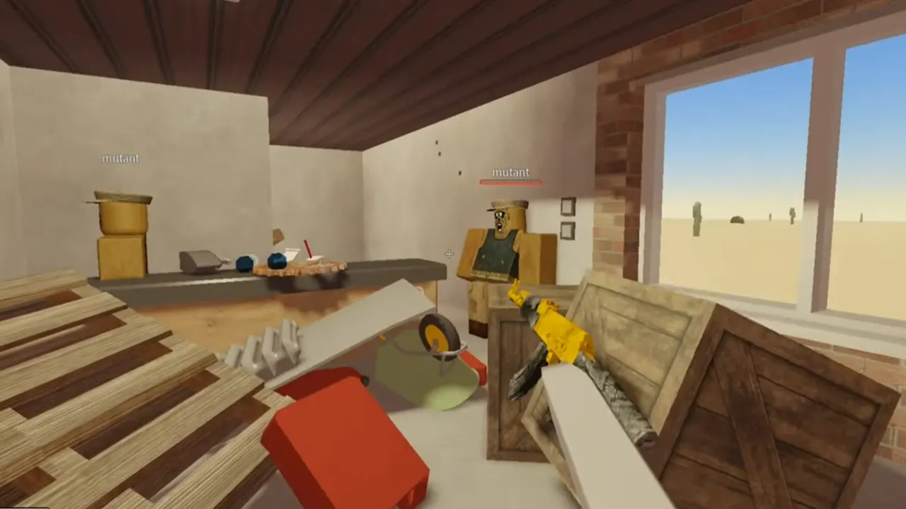 using a gun to attack on the enemy in a Dusty Trip
