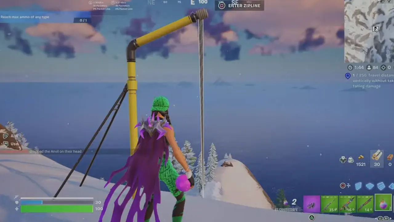 traveling distance vertically in Fortnite