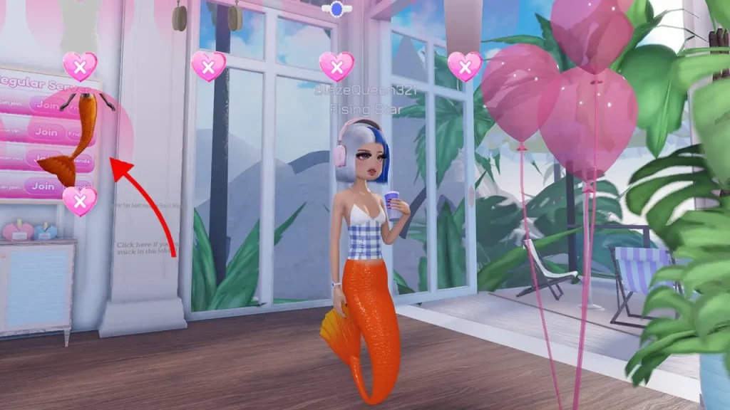 mermaid tail in dress to impress