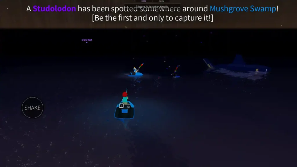Studolodon hunt server announcement in Fisch