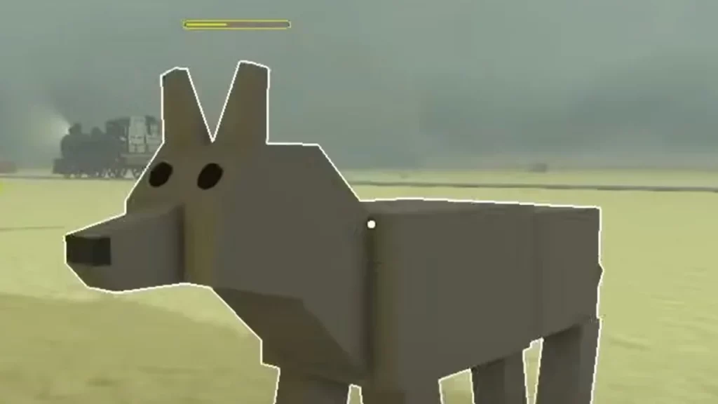 friendly tamed wolf