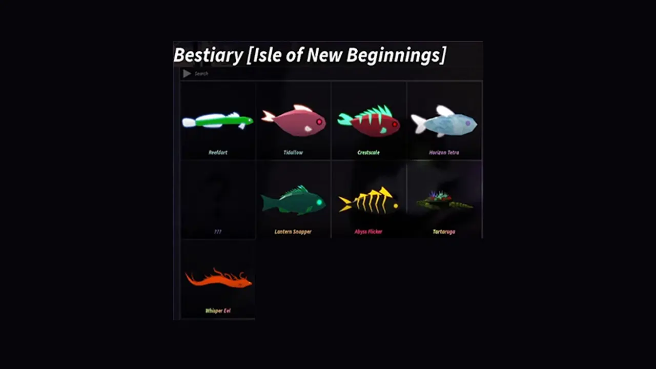 isle of new beginnings bestiary fisch