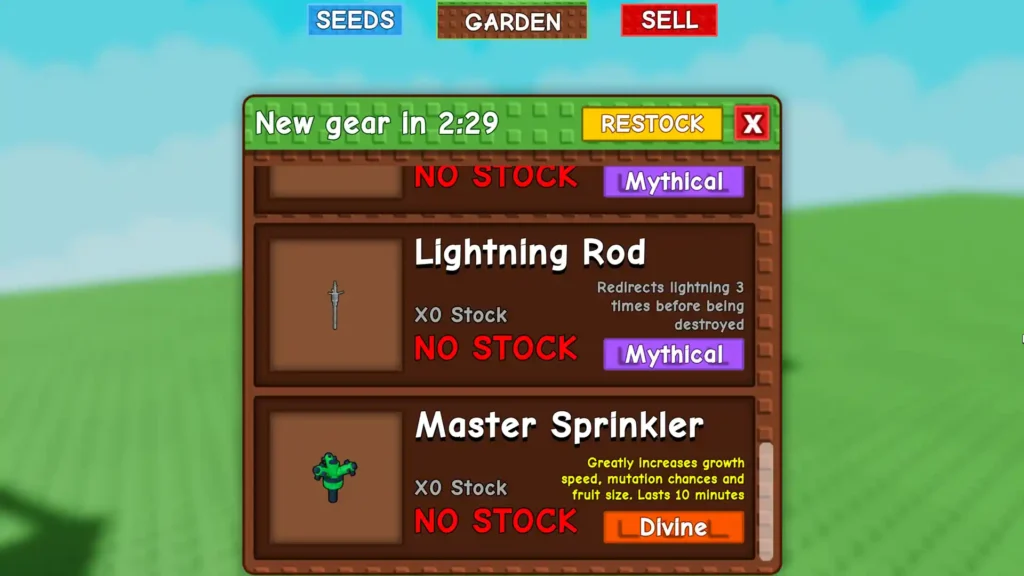 lightning rod grow a garden