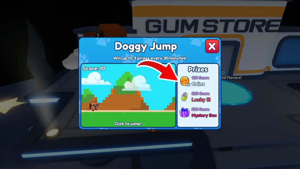 playing doggy jump on outer space island for coins