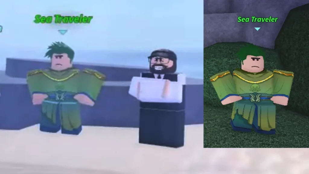 talk to sea traveler to teleport