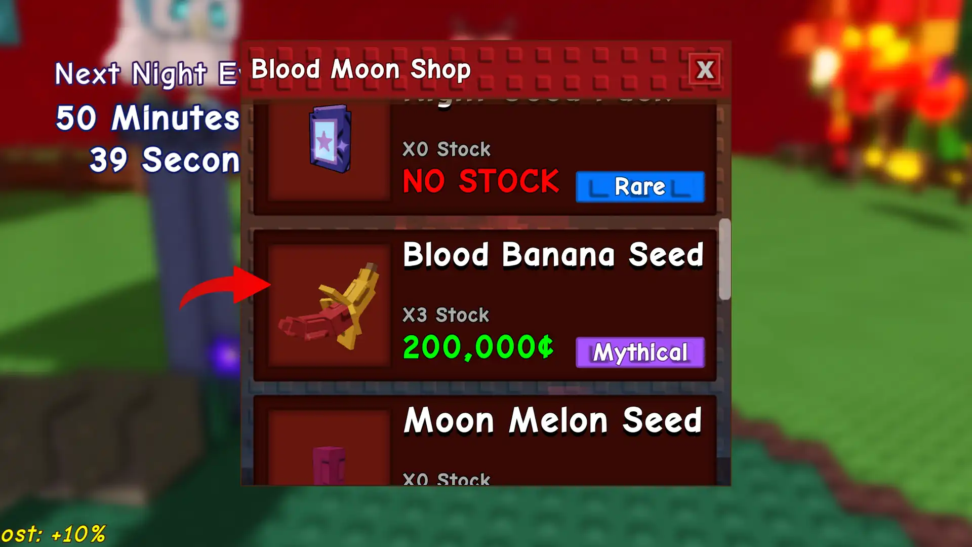 blood banana in blood moon shop
