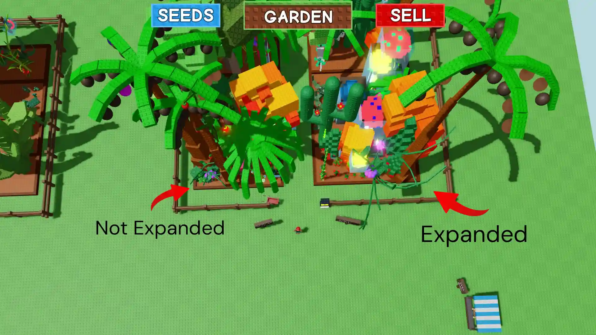expanded vs non expanded garden