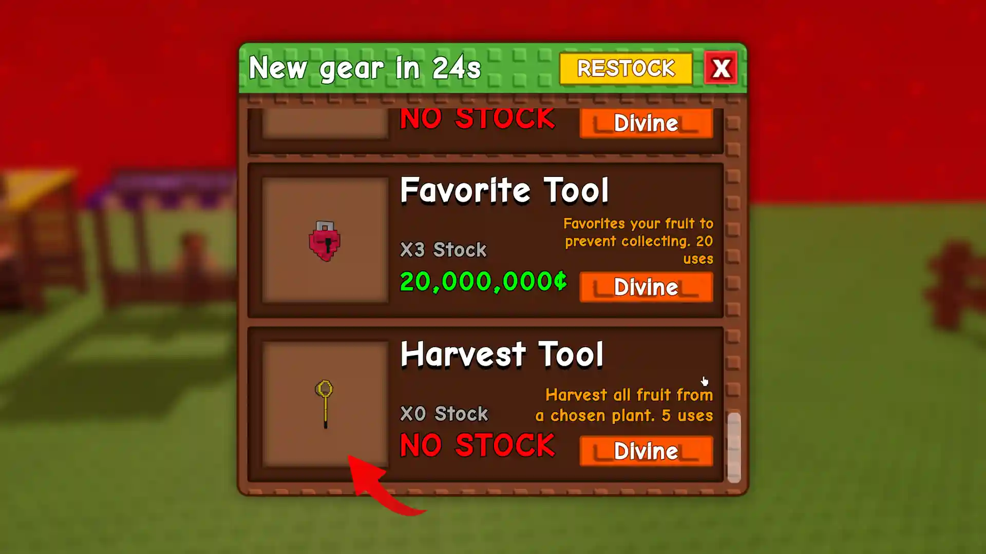 harvest tool grow a garden
