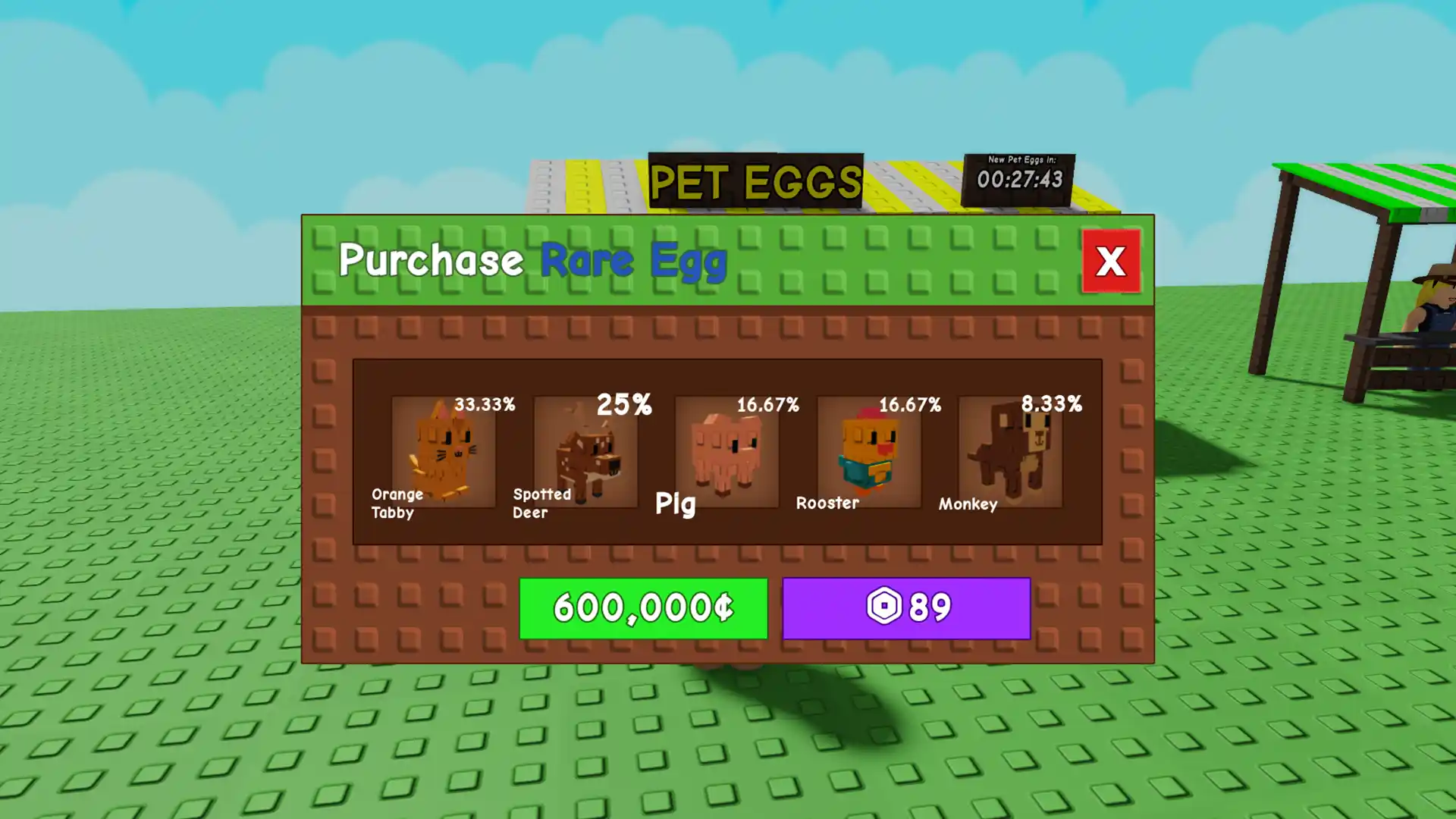 pet options and chances