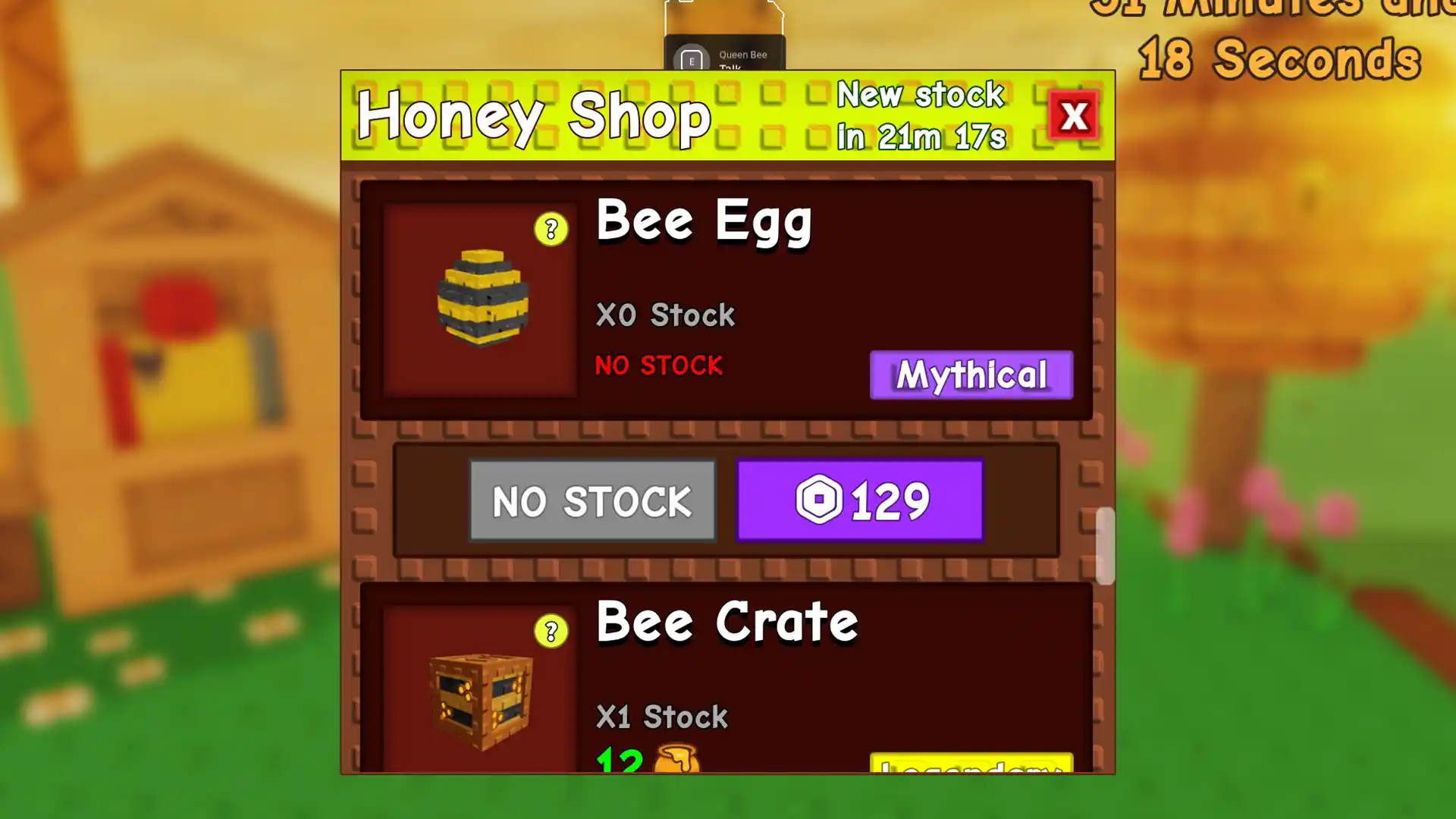 bee egg in queen bee shop