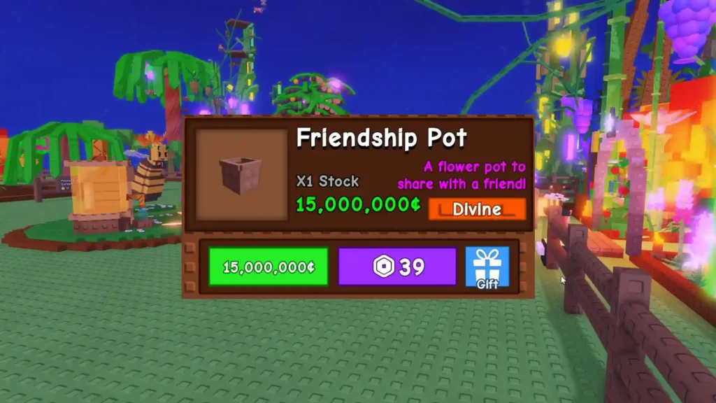 friendship pot in gear shop with cost
