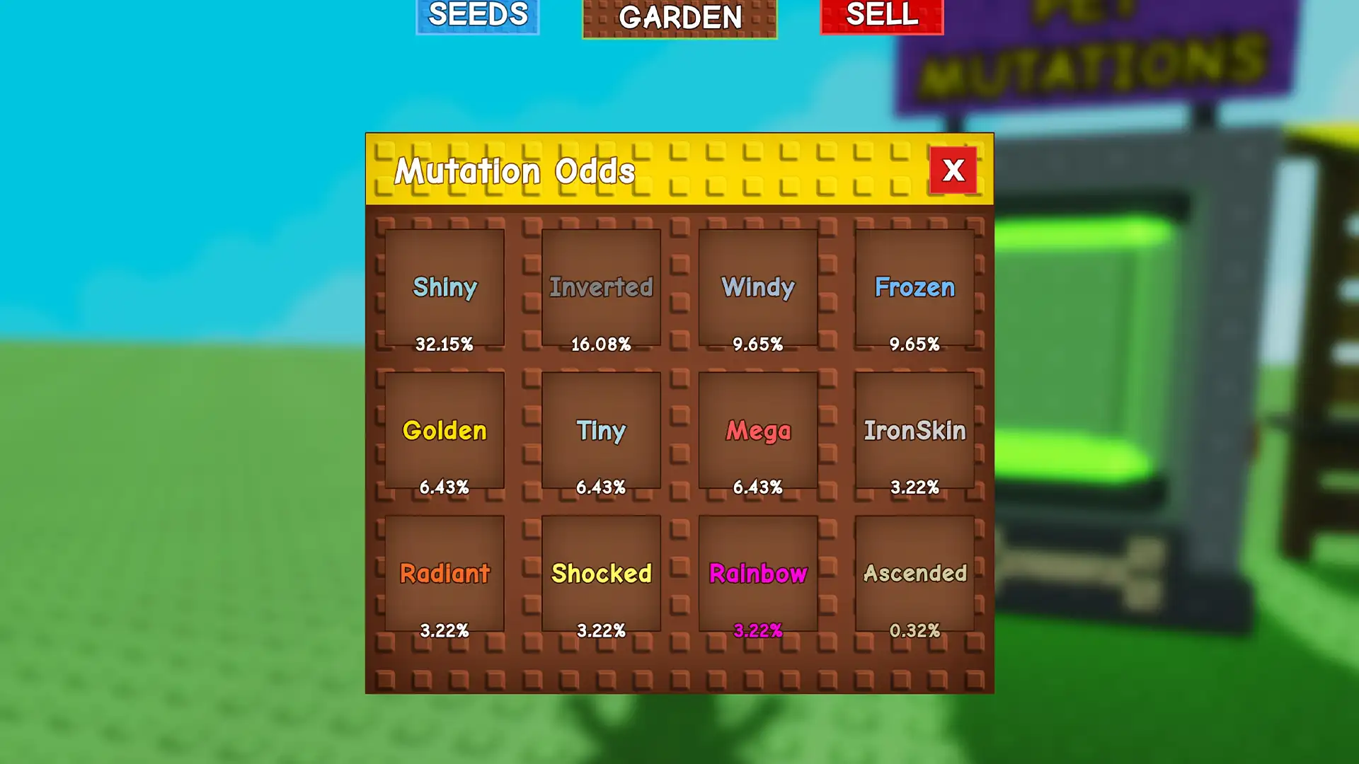 pet mutation odds grow garden