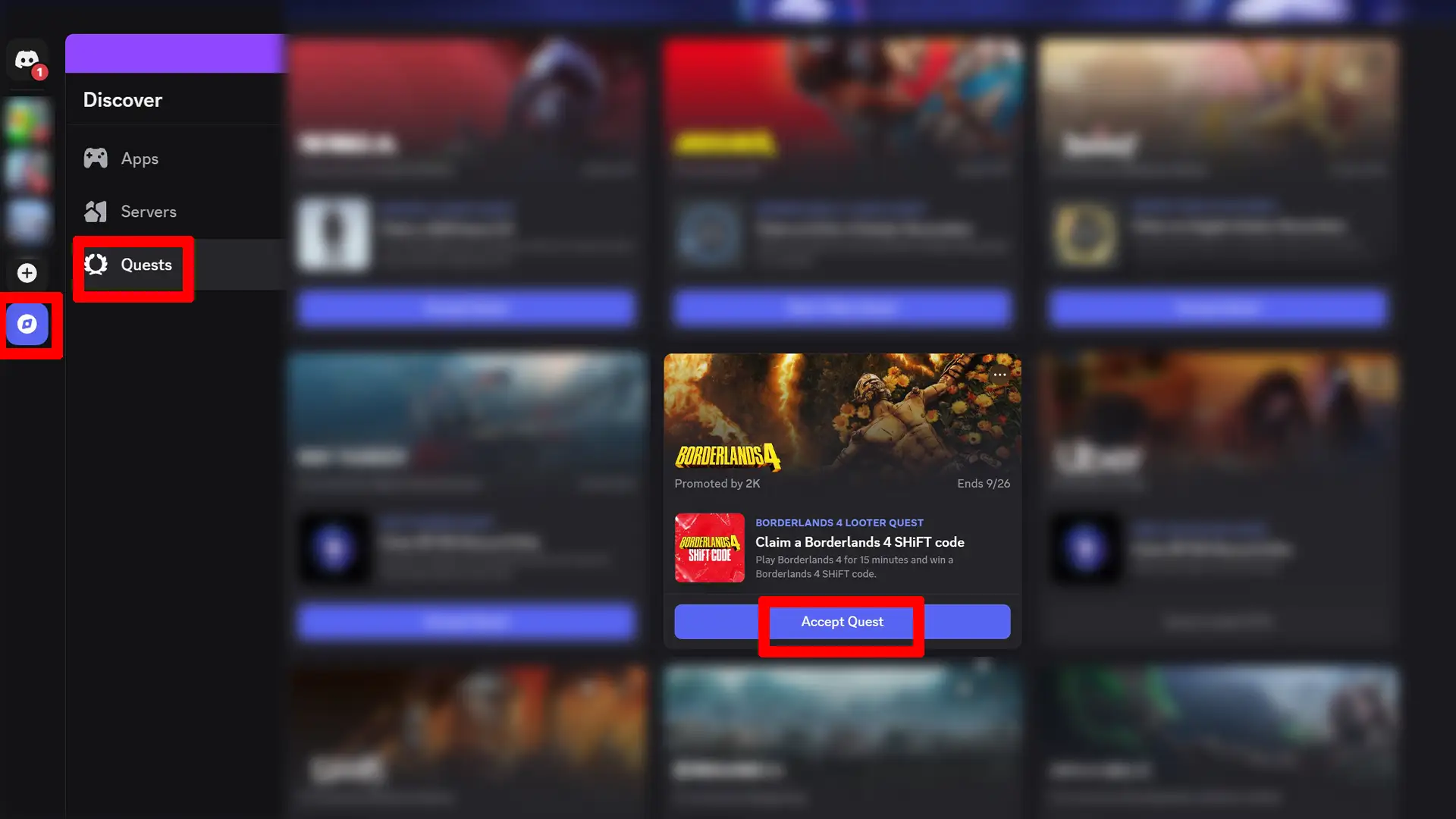 discord quest borderlands 4 golden key