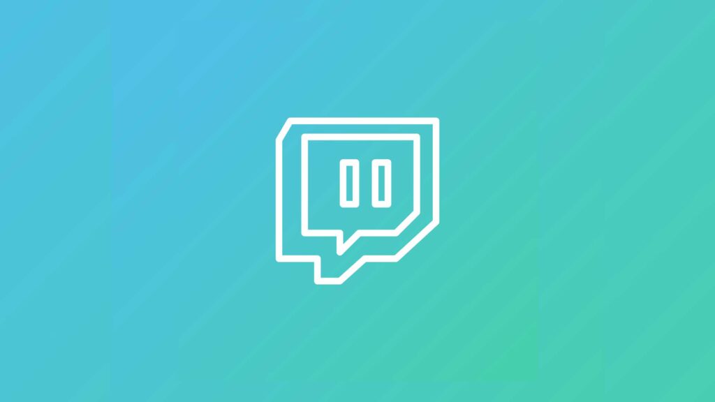 White Twitch logo on mint background