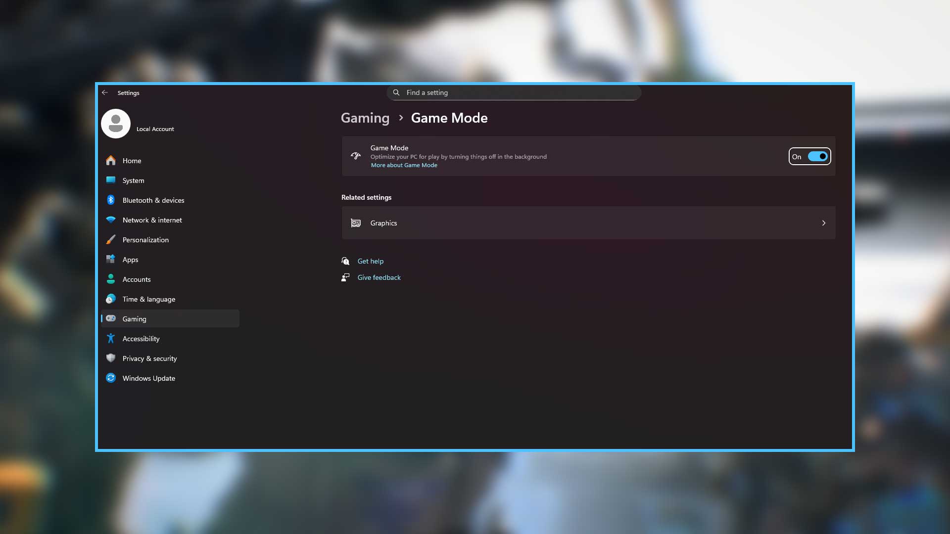 Windows Game Mode