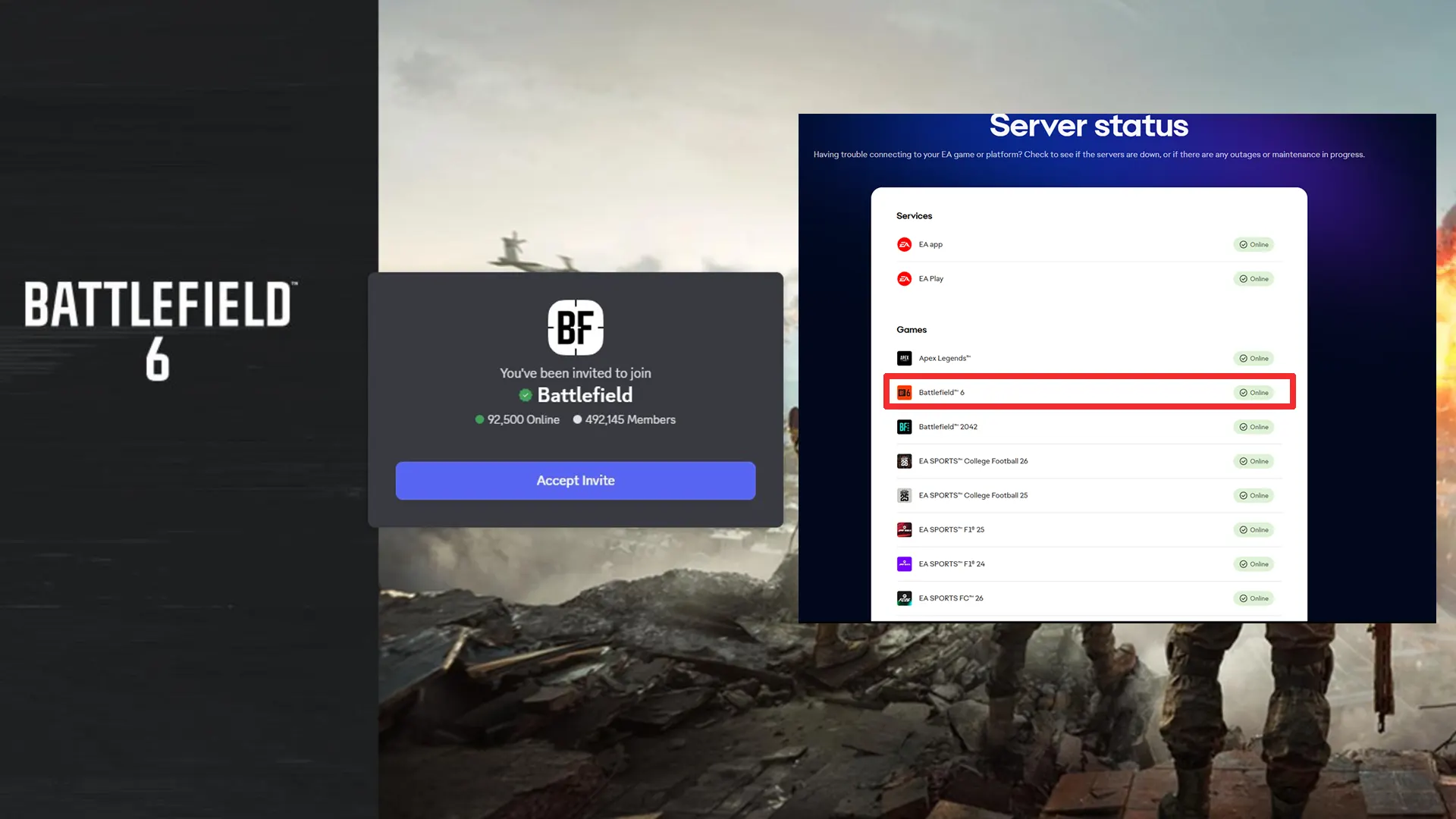 bf 6 server status down