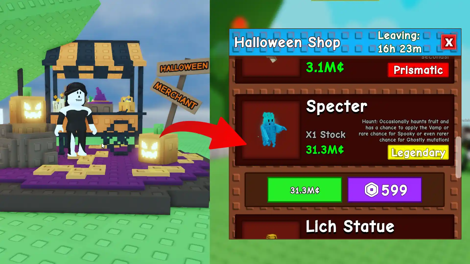 halloween merchant specter pet