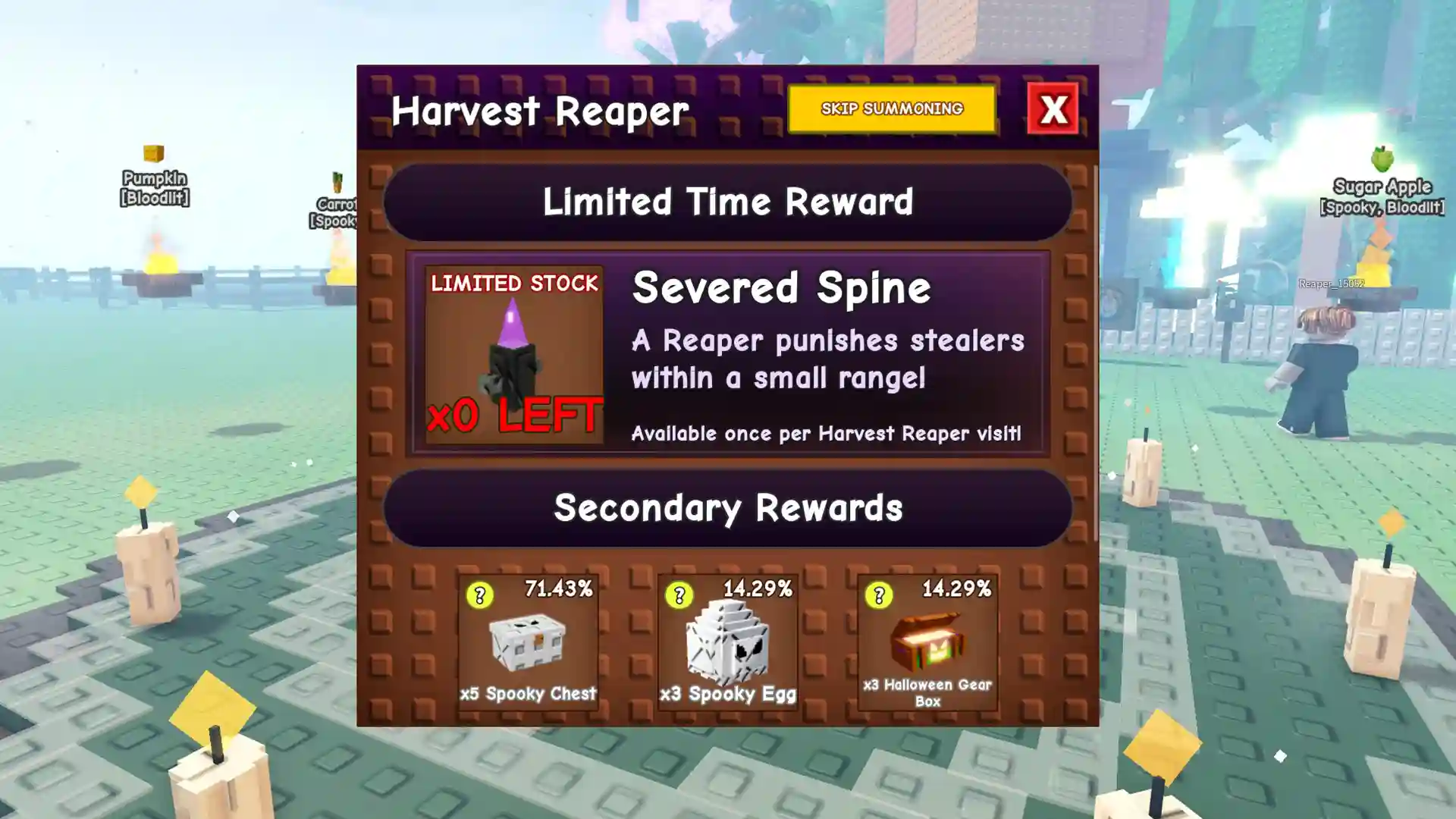harvest reaper rewards