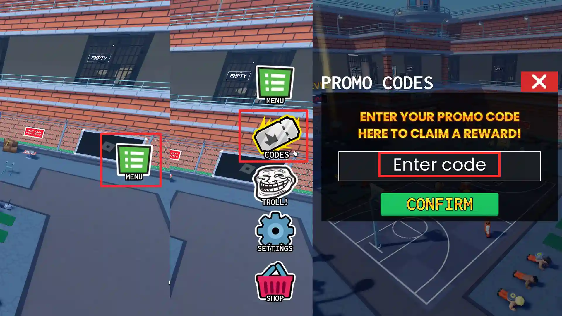 how to redeem prison pump codes
