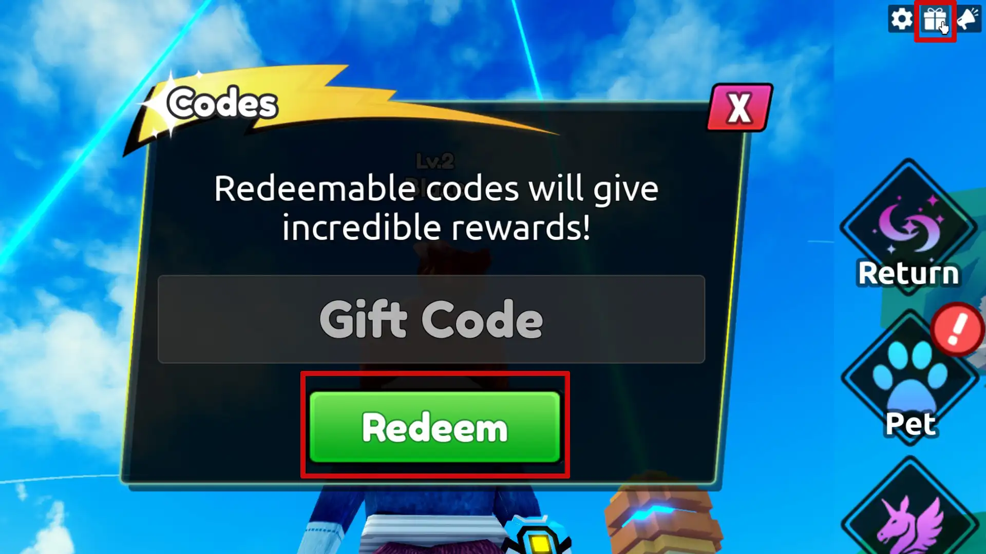 how to redeem codes in catch a monster roblox
