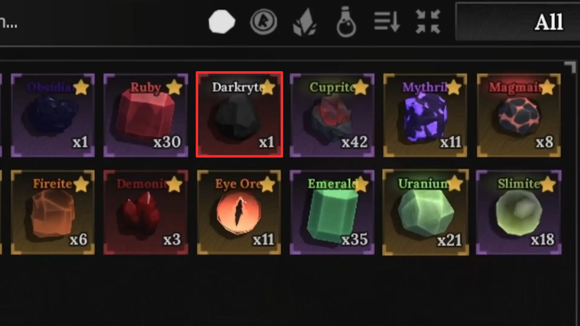 darkryte ore